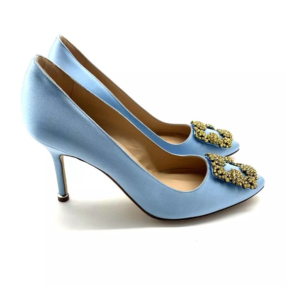 Manolo Blahnik Hangisi Crystal Buckle Pump - Picture 2 of 6